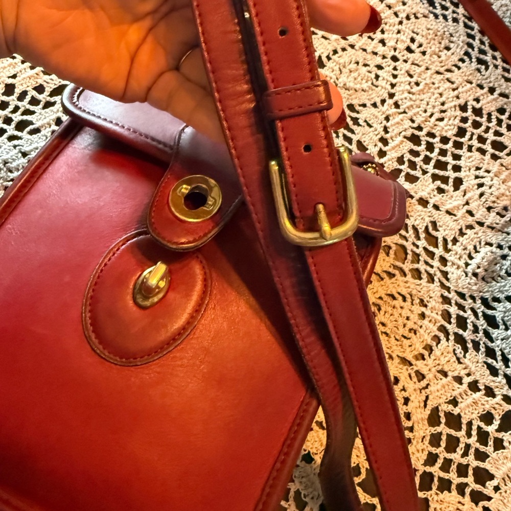 Coach Murphy Cherry Red Leather Crossbody Bag - Picture 7 of 7